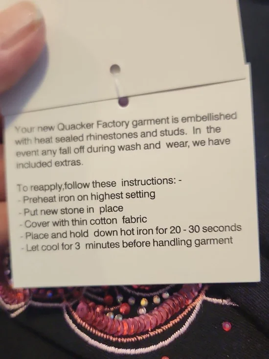 Quacker Factory By Jeanne Bicea Black Tee with Pink Sequin Flamingo Size L - Picture 10 of 15